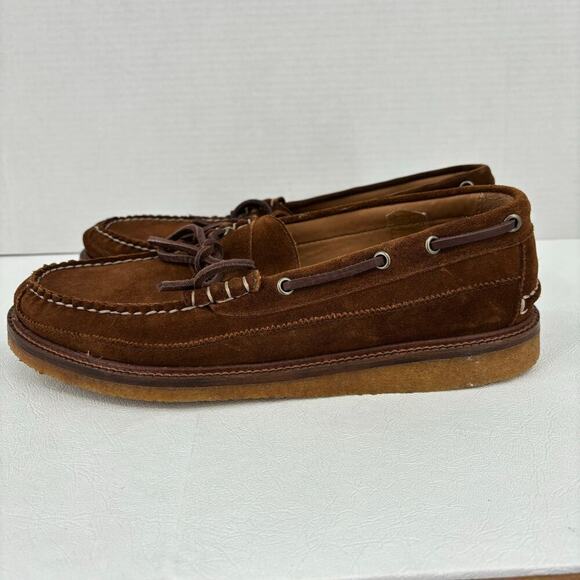 J Crew Mens Size 10.5 Loafers Brown Leather Camden Slip On English Suede - Picture 3 of 9